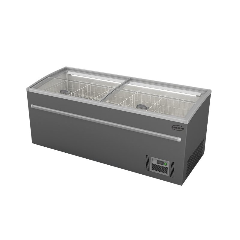 CONGÉLATEUR BAHUT POUR SUPERMARCHÉ GRIS 2100 DÉGIVRAGE AUTOMATIQUE