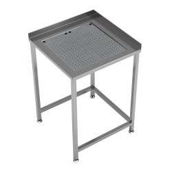 PLAN DE TRAVAIL ANGLE AVEC BAC D'ÉGOUTTAGE INTÉGRÉ 650X650