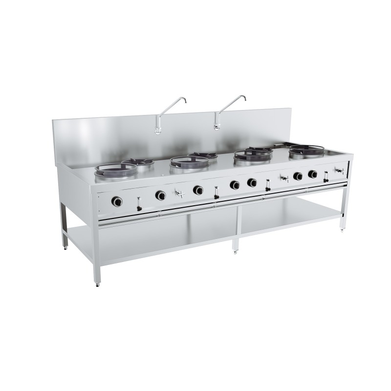 TABLE WOK À GAZ 4X17kW + 3X9kW