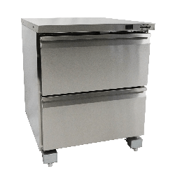 RÉFRIGÉRATEUR/CONGÉLATEUR EN ACIER INOX COMMUTABLE 2 TIROIR