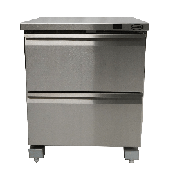 RÉFRIGÉRATEUR/CONGÉLATEUR EN ACIER INOX COMMUTABLE 2 TIROIR
