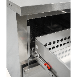 RÉFRIGÉRATEUR/CONGÉLATEUR EN ACIER INOX COMMUTABLE 2 TIROIR