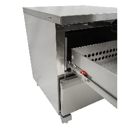 RÉFRIGÉRATEUR/CONGÉLATEUR EN ACIER INOX COMMUTABLE 2 TIROIR