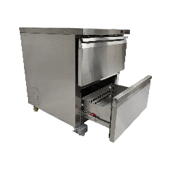 RÉFRIGÉRATEUR/CONGÉLATEUR EN ACIER INOX COMMUTABLE 2 TIROIR