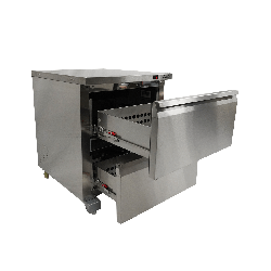 RÉFRIGÉRATEUR/CONGÉLATEUR EN ACIER INOX COMMUTABLE 2 TIROIR