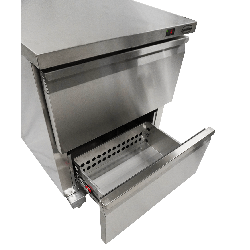 RÉFRIGÉRATEUR/CONGÉLATEUR EN ACIER INOX COMMUTABLE 2 TIROIR