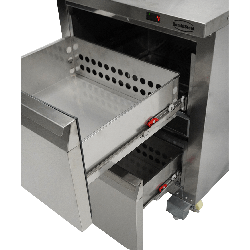 RÉFRIGÉRATEUR/CONGÉLATEUR EN ACIER INOX COMMUTABLE 2 TIROIR