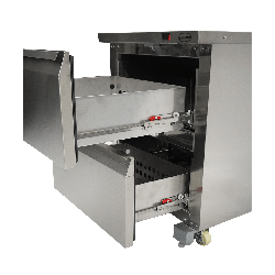 RÉFRIGÉRATEUR/CONGÉLATEUR EN ACIER INOX COMMUTABLE 2 TIROIR