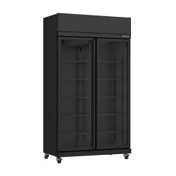 RÉFRIGÉRATEUR 2 PORTES EN VERRE NOIR IRM-770 BL