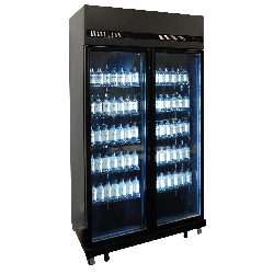 RÉFRIGÉRATEUR 2 PORTES EN VERRE NOIR IRM-770 BL