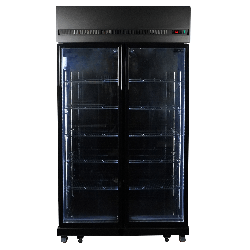 RÉFRIGÉRATEUR 2 PORTES EN VERRE NOIR IRM-770 BL