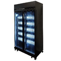 RÉFRIGÉRATEUR 2 PORTES EN VERRE NOIR IRM-770 BL