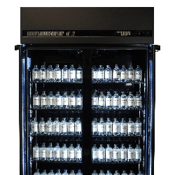 RÉFRIGÉRATEUR 2 PORTES EN VERRE NOIR IRM-770 BL