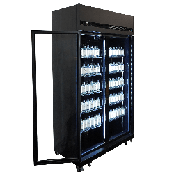 RÉFRIGÉRATEUR 2 PORTES EN VERRE NOIR IRM-770 BL