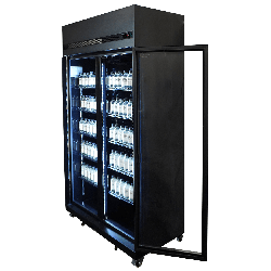 RÉFRIGÉRATEUR 2 PORTES EN VERRE NOIR IRM-770 BL