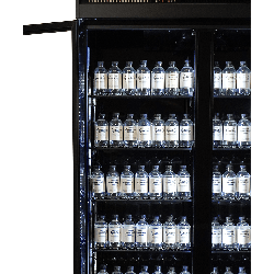 RÉFRIGÉRATEUR 3 PORTES EN VERRE IRM-1180R BL