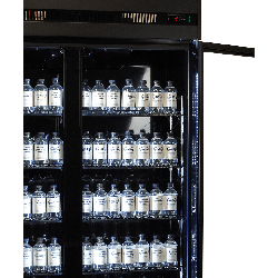 RÉFRIGÉRATEUR 3 PORTES EN VERRE IRM-1180R BL