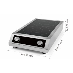 PLAQUE INDUCTION POSABLE 2 ZONES
CONVIENT UNIQUEMENT AUX POÊLES À INDUCTION