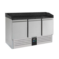 TABLE PRÉP POUR PIZZA 3 PORTES GRANIT NOIR