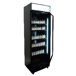 RÉFRIGÉRATEUR 1 PORTE EN VERRE NOIR AVEC CANOPY SVE-450 BLC