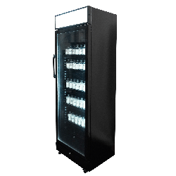 RÉFRIGÉRATEUR 1 PORTE EN VERRE NOIR AVEC CANOPY SVE-450 BLC