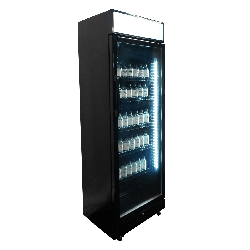 RÉFRIGÉRATEUR 1 PORTE EN VERRE NOIR AVEC CANOPY SVE-450 BLC