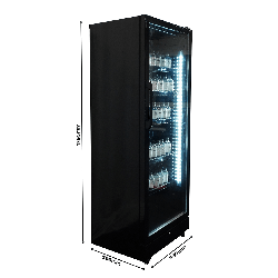 RÉFRIGÉRATEUR 1 PORTE EN VERRE NOIR SVE-450 BL